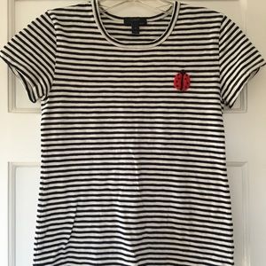 J Crew Striped Painter T-shirt Embellished Patch